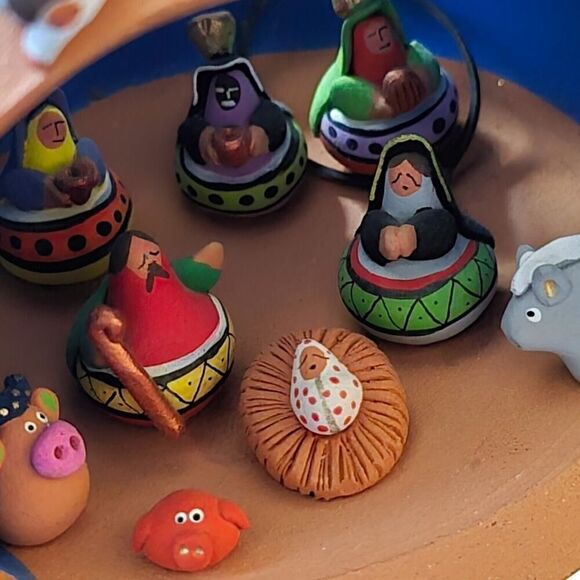 Terra cotta Miniature Nativity Manger Scene Christmas Religious Decor - Picture 5 of 6